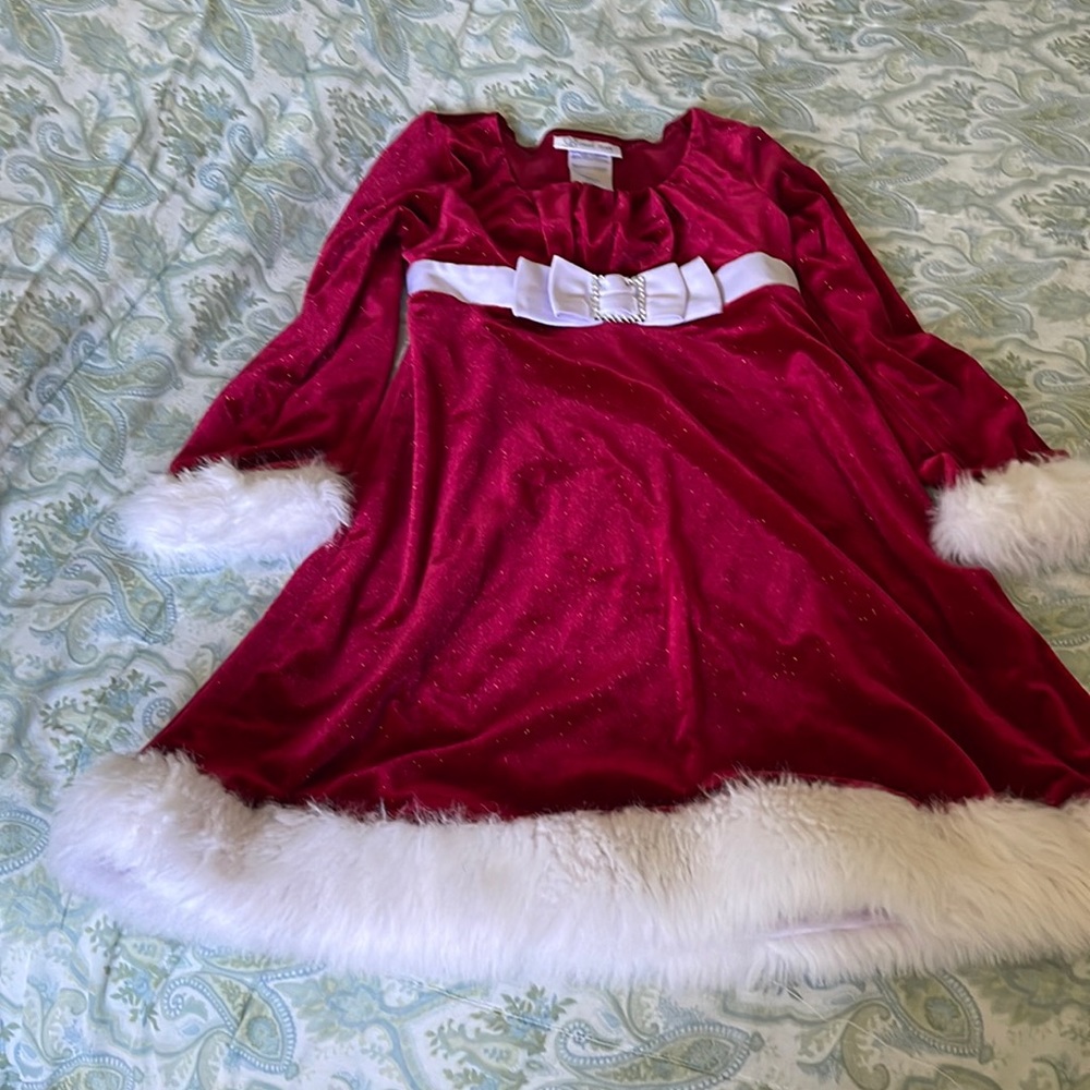 Bonnie Jean Girls Embellished Long Sleeve A-Line Dress. Christmas dress